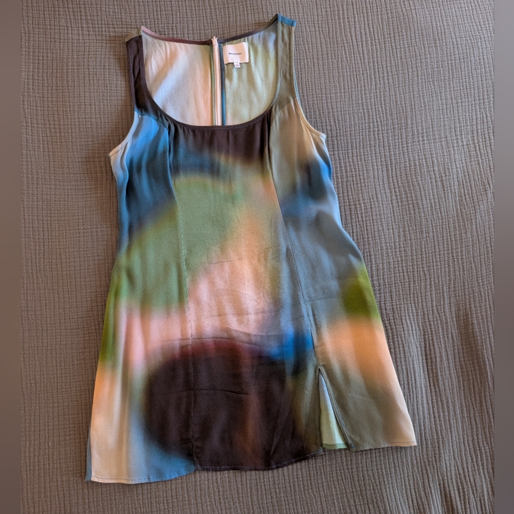 Reformation Noha Abstract Mini Dress With Slit - image 4